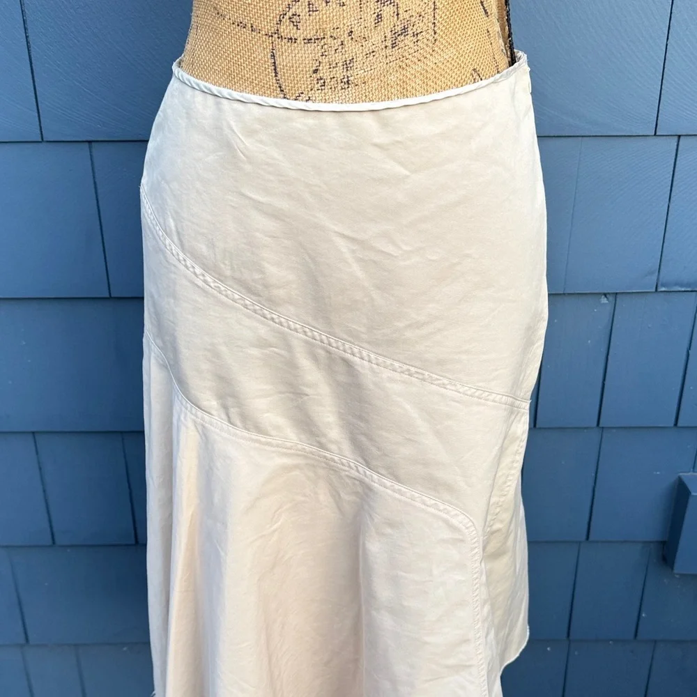 Margaret O'Leary Cream A-Line Midi Skirt